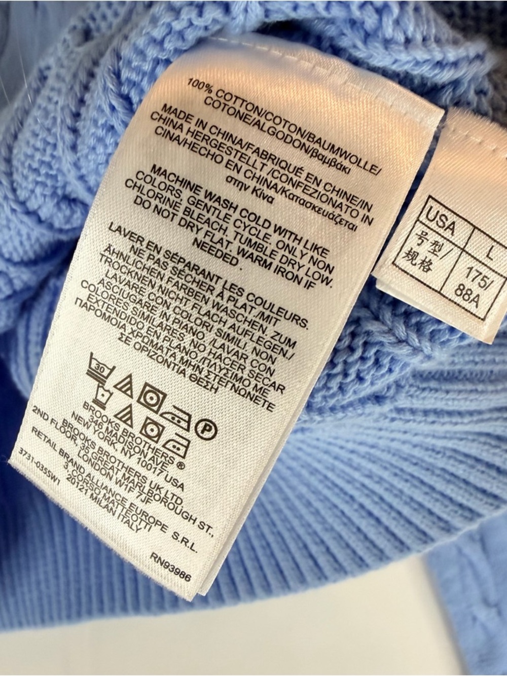 BROOKS BROTHERS Women’s Size L Sweater 346 Crewneck Cable Knit Blue Classic - Picture 8 of 15